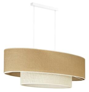 Duolla - Luster na lanku DOUBLE OVAL YUTE 2xE27/15W/230V hnedá/krémová