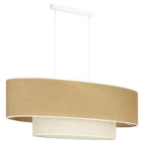 Duolla - Luster na lanku DOUBLE OVAL YUTE 2xE27/15W/230V hnedá/krémová