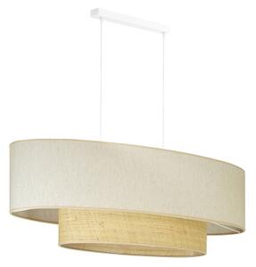 Duolla - Luster na lanku DOUBLE OVAL NATURE 2xE27/15W/230V krémová/béžová