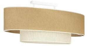 Duolla - Prisadený luster DOUBLE OVAL YUTE 2xE27/15W/230V hnedá/krémová