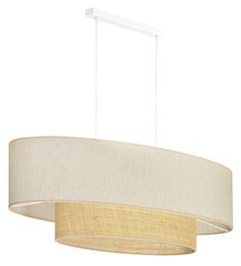 Duolla - Luster na lanku DOUBLE OVAL NATURE 2xE27/15W/230V krémová/béžová