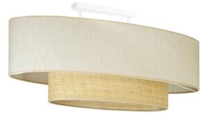 Duolla - Prisadený luster DOUBLE OVAL NATURE 2xE27/15W/230V krémová/béžová