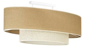 Duolla - Prisadený luster DOUBLE OVAL YUTE 2xE27/15W/230V hnedá/krémová