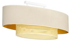 Duolla - Prisadený luster DOUBLE OVAL RATTAN 2xE27/15W/230V krémová/ratan