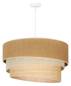 Duolla - Luster na lanku YUTE TRIO 3xE27/15W/230V pr. 60 cm hnedá/šedá/béžová