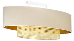 Duolla - Prisadený luster DOUBLE OVAL RATTAN 2xE27/15W/230V krémová/ratan