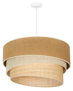 Duolla - Luster na lanku YUTE TRIO 3xE27/15W/230V pr. 60 cm hnedá/šedá/béžová