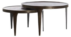 Hnedé okrúhle konferenčné stolíky v súprave 2 ks ø 75 cm Tobias – Light & Living