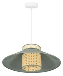 Duolla - Luster na lanku RIO RATTAN 1xE27/15W/230V pr. 45 cm zelená/ratan