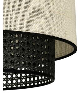 Duolla - Prisadený luster RATTAN YUTE 1xE27/15W/230V pr. 45 cm krémová/čierna