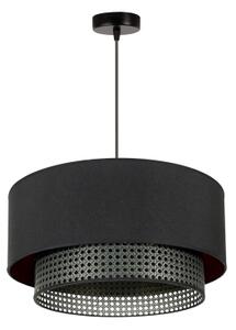 Duolla - Luster na lanku BOHO RATTAN 1xE27/15W/230V pr. 45 cm čierna