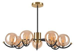 Luster na tyči GEORGIA 7xE14/5W/230V zlatá/dymová béžová