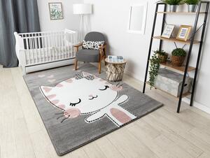 Dywany Łuszczów Detský kusový koberec Petit Kitty cat grey - 160x220 cm