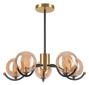 Luster na tyči GEORGIA 5xG9/5W/230V zlatá/dymová béžová