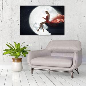 Obraz - Žena za svitu mesiaca (90x60 cm)