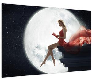 Obraz - Žena za svitu mesiaca (90x60 cm)