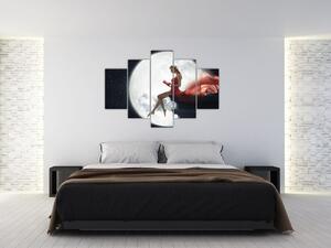 Obraz - Žena za svitu mesiaca (150x105 cm)