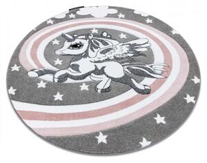 Dywany Łuszczów Detský kusový koberec Petit Pony grey kruh - 140x140 (priemer) kruh cm
