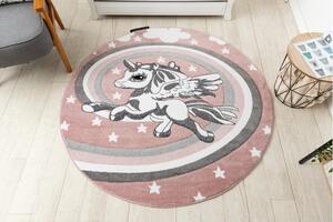 Dywany Łuszczów Detský kusový koberec Petit Pony pink kruh - 140x140 (priemer) kruh cm