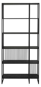 Čierna knižnica v dekore kameňa 85x185 cm Strington – Actona