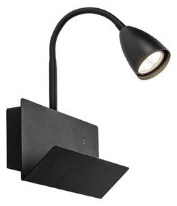 Rabalux 71089 - Nástenná lampa s poličkou TACITO 1xGU10/25W/230V čierna