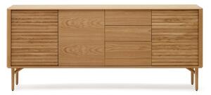 Nízka komoda v dekore duba v prírodnej farbe 200x86 cm Lenon – Kave Home