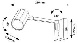 Rabalux 73027 - Nástenná lampa KARTER 1xGU10/5W/230V