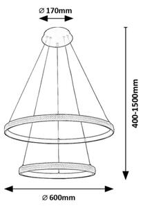 Rabalux 72259 - LED Luster na lanku GRETE LED/60W/230V 3000K
