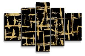 Sablio Obraz - 5-dílný Zlaté Maľovanie - 125x90 cm