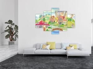 Obraz - Farebné mestečko (150x105 cm)