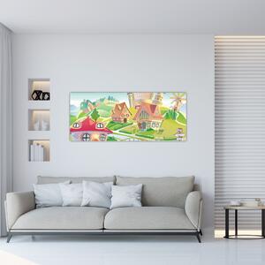 Obraz - Farebné mestečko (120x50 cm)