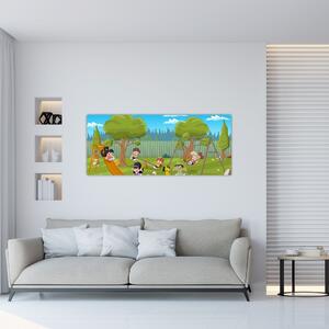 Obraz - Deti na ihrisku (120x50 cm)