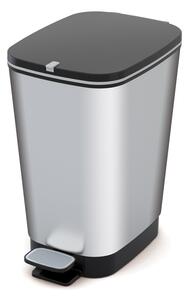 Pedálový plastový odpadkový kôš v striebornej farbe 25 l Chic Bin – KIS