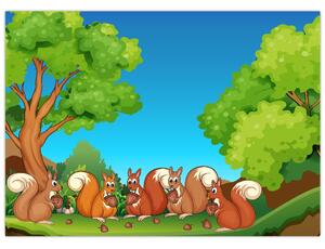 Obraz - Veselé veveričky (70x50 cm)