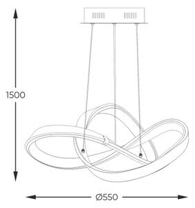 Zuma Line MD9717-1-3BCD - LED Luster na lanku INDIGO LED/44W/230V čierna