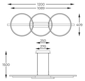 Zuma Line MD3913-3-3BWLT - LED Luster na lanku ALMERIA LED/35W/230V