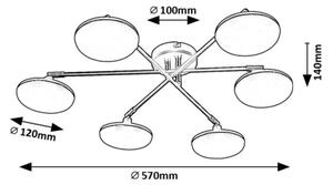 Rabalux 71063 - LED Prisadený luster MADI LED/24W/230V 3000K čierna