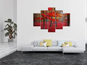 Obraz - Červený les (150x105 cm)