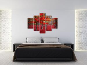 Obraz - Červený les (150x105 cm)