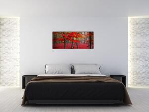Obraz - Červený les (120x50 cm)