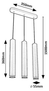 Rabalux 73037 - Luster na lanku SENOBIA 3xGU10/5W/230V