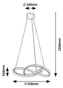 Rabalux 72215 - LED Luster na lanku CASTIEL LED/36W/230V 3000K zlatá