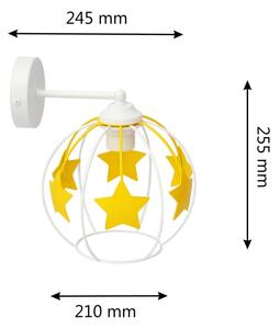 Detská nástenná lampa STARS 1xE27/15W/230V žltá/biela