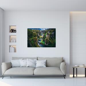 Obraz - Rieka v skalnatom údolí (90x60 cm)