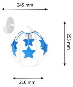 Detská nástenná lampa STARS 1xE27/15W/230V modrá/biela