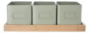 Kovové kvetináče na bylinky v súprave 3 ks Greenish – Orion