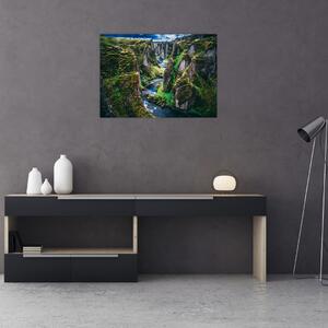 Obraz - Rieka v skalnatom údolí (70x50 cm)