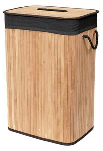 Čierny/v prírodnej farbe bambusový kôš na bielizeň 78 l Bamboo – Compactor