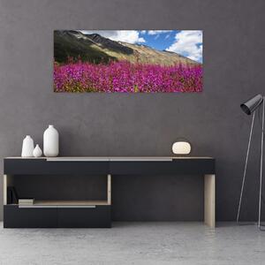 Obraz scenérie horské lúky (120x50 cm)