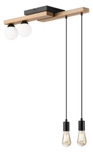Luster na lanku CORTINA 2xE27/15W/230V + 2xG9/5W/230V čierna/dub